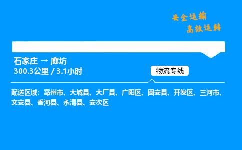 石家莊到廊坊物流專線-專業承攬石家莊至廊坊貨運-保證時效