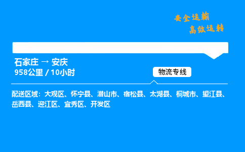 石家莊到安慶物流專線-專業承攬石家莊至安慶貨運-保證時效